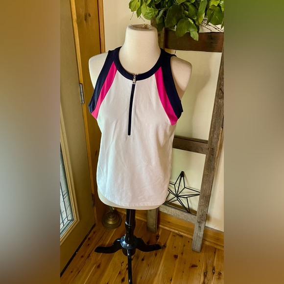 💥Lauren Ralph Lauren Active 1/2 Zip Sleeveless Top💥 NWOT - Picture 1 of 10